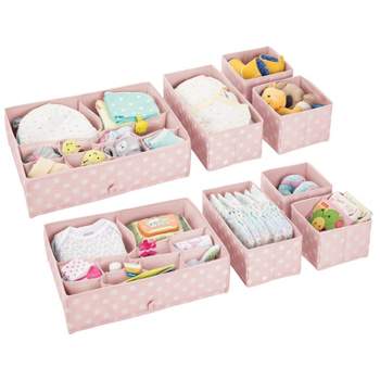 mDesign Fabric Nursery Divided Drawer Storage Bin
