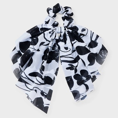 Floral Tail Bow Hair Twister - A New Day™ Black/White
