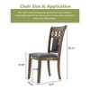 LuxenHome Set of 2 Brown Natural Rubberwood Upholstered Gray Dining Chair - 3 of 4