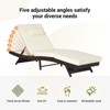 Outdoor Chaise Lounge Chair Set of 2, Wicker Reclining Lounge with Adjustable Backrest & Cushion, Sunbathing Chair for Patio Pool Garden - 4 of 4