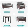 Sonkuki 6 Pieces Patio Sofa & Ottomans & Chair & Coffee Table Set, Conversation Couch with Sand Cushion - 3 of 4