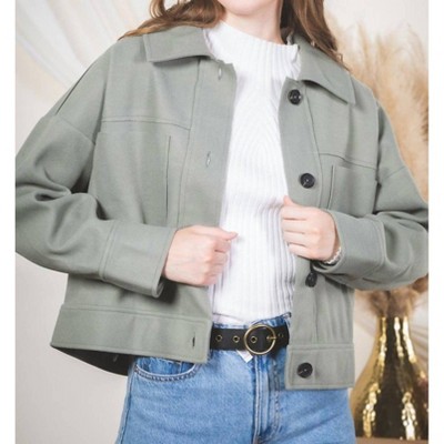 Women's Pocket Patched Collared Shacket - VERY J