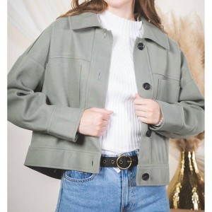 Women's Pocket Patched Collared Shacket - VERY J - 1 of 4