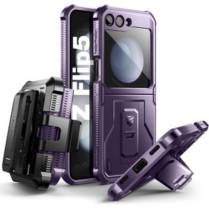 Dexnor for Samsung Galaxy Z Flip 5 5G (2023), Shockproof Rugged Full-Body Protective Case Cover with Built-in Kickstand - 1 of 3