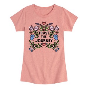 Girls' - Instant Message - Trust The Journey Fitted Short Sleeve Graphic T-Shirt - 1 of 4