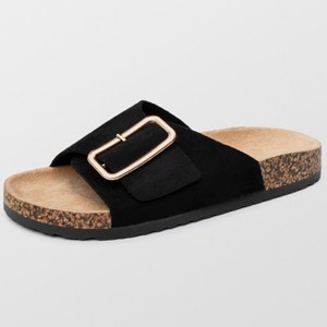 Alpine Swiss Heidi Womens Slide Sandals Cork Footbed Casual Slides Flat Sandals For Women Adjustable Buckle Comfortable Summer Beach Sandals - 1 of 4