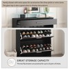 Slim Entryway Organizer with 2 Flip Drawers, Tempered Glass Top Shoe Storage Cabinet with Drawer, Free Standing Shoe Rack with LED Light for Hallway - 3 of 4