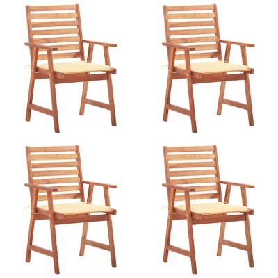 vidaXL Outdoor Chair Set of 4 Anthracite Solid Acacia Wood Standard