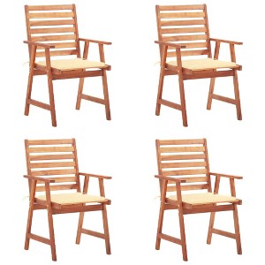 vidaXL Outdoor Chair Set of 4 Anthracite Solid Acacia Wood Standard - 1 of 4