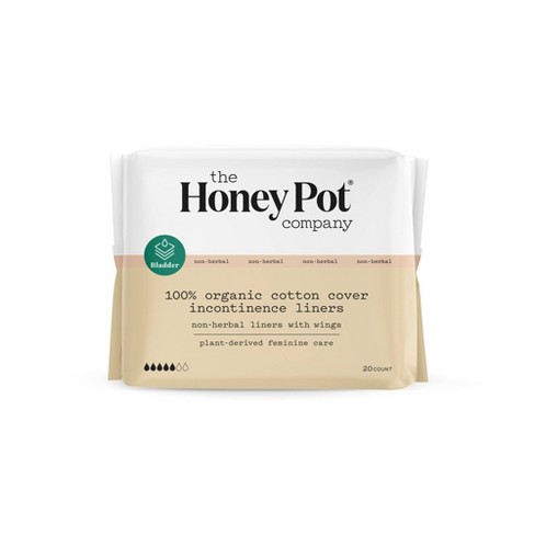 The Honey Pot Company Non-herbal Incontinence Pantiliners With Wings,  Organic Cotton Cover - 20ct : Target