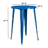 Emma and Oliver Commercial Grade 30" Round Colorful Metal Indoor-Outdoor Bar Height Dining Table - 2 of 2