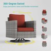 Sonkuki 2-Piece Patio Chair Set Brown Rattan Swivel Rocking Chair Set, Outdoor Furniture PE Wicker Set - 4 of 4