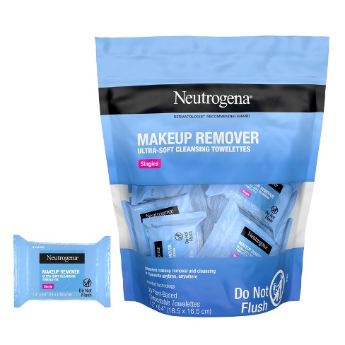 Neutrogena Facial Cleansing Makeup Remover Wipes Singles - 20ct - image 1 of 4