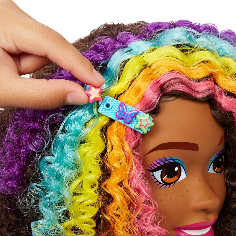 Barbie Totally Hair Neon Rainbow Deluxe Styling Head, 5 of 7