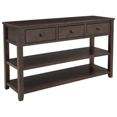 Dexmalle Retro Design Console Table with Two Open Shelves