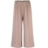 Women's Elastic Waist Solid Palazzo Casual Wide Leg Pants with Pockets - 4 of 4