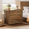 Tribesigns Wood Nightstand with 3 Drawers, Farmhouse Bedside Table with Storage for Bedroom and Small Spaces, Easy Assembly - 2 of 4