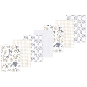 Luvable Friends Hudson Baby Flannel Burp Cloths 7pk Set - 1 of 2