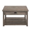 June Rustic Farmhouse Square Coffee Table with Storage, Metal Accents - Saracina Home - 3 of 4