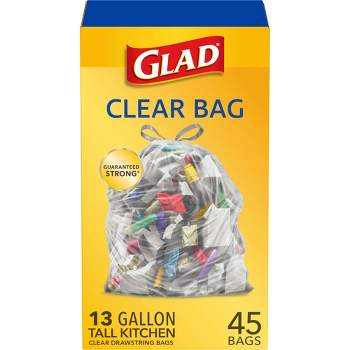 Glad Tall Kitchen Drawstring Recycling Bags + Clear Trash Bags - 13 Gallon - 45ct