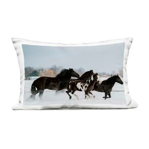 Stupell Industries Winter Herd of Horses Outdoor Decorative Throw Pillow, 14 x 20 - 1 of 3