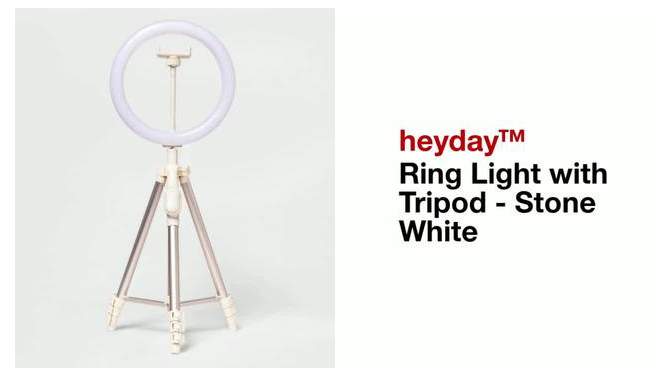Ring Light with Tripod - heyday&#8482; Stone White, 2 of 11, play video