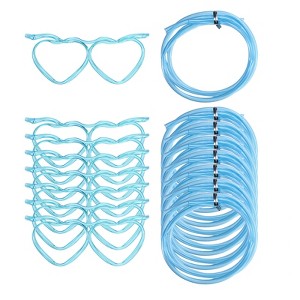 Unique Bargains Reusable Plastic Creative Eyeglasses Straws for Fun Parties 8 Pcs - 1 of 4