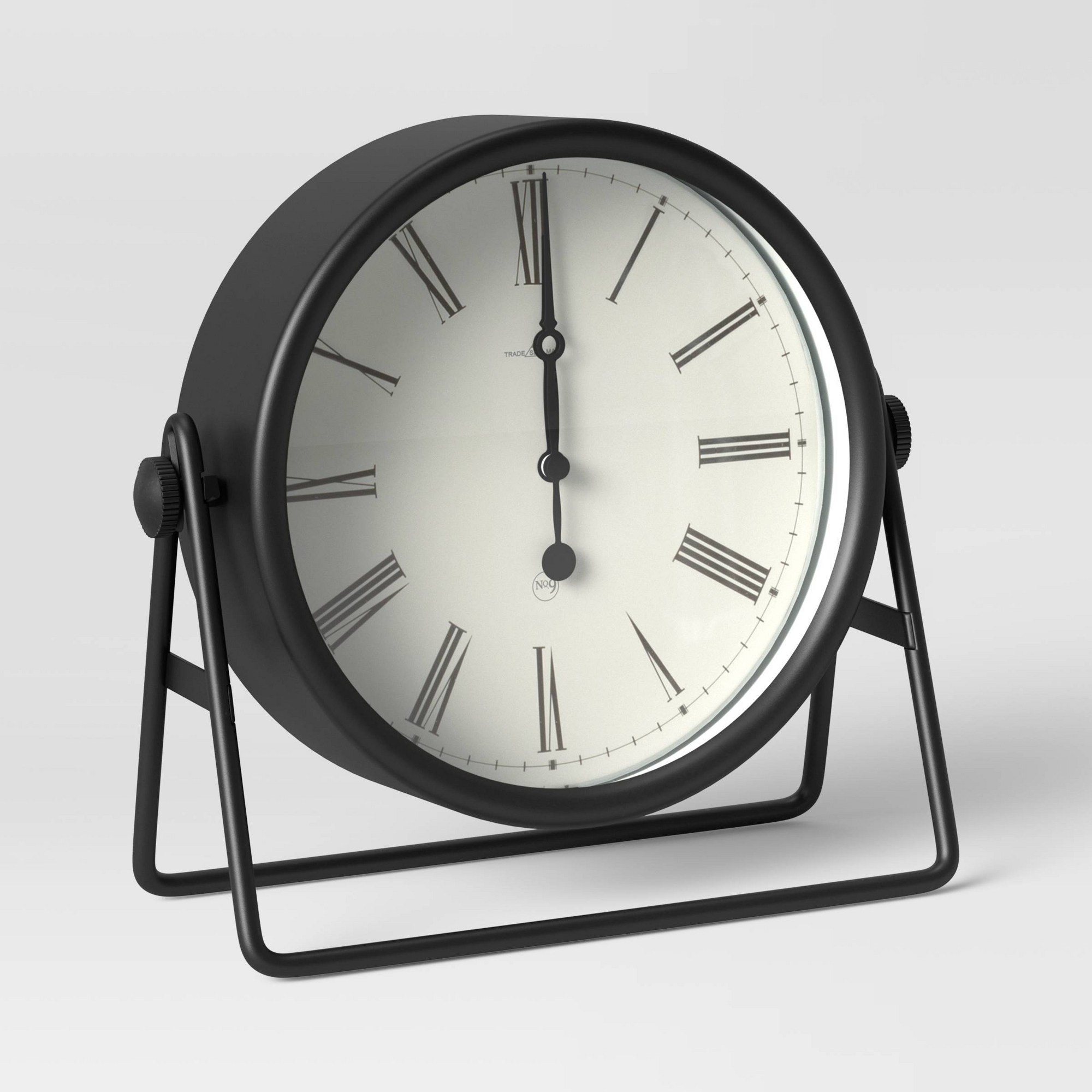 5" Swivel Mantle Clock Black - Threshold™