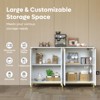 Bestier 55" Sideboard Buffet Cabinet with Power Outlet,Fluted Storage Cabinet with Adjustable Shelves, White - 4 of 4