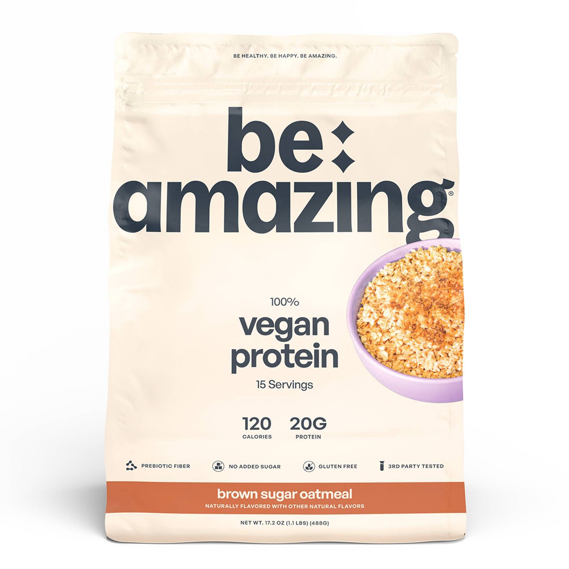Be Amazing Oatmeal Vegan Protein Powder - Brown Sugar - 17.2oz