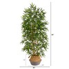 Nearly Natural 64-in Bamboo Artificial Tree Natural Bamboo Trunks in Boho Chic Handmade Cotton & Jute Gray Woven Planter - image 2 of 4