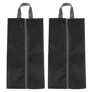 Unique Bargains Waterproof Outdoor Travel Portable Shoes Bag with Zipper 2 Pcs - 1 of 4