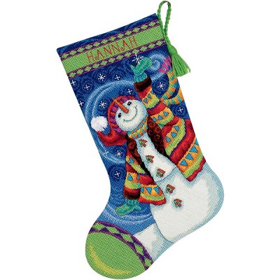 Dimensions Stocking Needlepoint Kit 16" Long-Happy Snowman Stitched In Wool & Thread