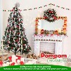 4E's Novelty 3 Pack Christmas Pom Poms Garland, 7ft Each, Felt Ball Garland with string in Red, White, Green, Colorful Pom Pom Ball for Christmas Tree - 2 of 4