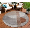 Taupe And Rust Geometric Washable Indoor Outdoor Area Rug - 2 of 4
