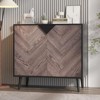 Wood Finish Storage Cabinet, Freestanding Accent Buffet with Doors for Dining Room and Entryway - 4 of 4