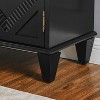 Gulches 33.6" Retro Wooden Sideboard Buffet Cabinet - Black Storage Credenza with Symmetrical Geometric Accents for Living Room/Entryway/Dining Room - 2 of 4
