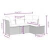 vidaXL 4 Piece Patio Sofa Set with Cushions Brown Poly Rattan - Brown without storage - 4 of 4