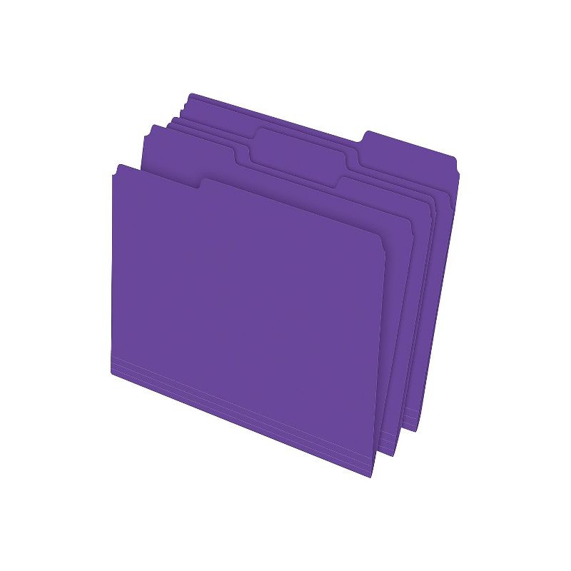 MyOfficeInnovations Colored Top-Tab File Folders 3 Tab Purple Letter Size 24/Pack MYO659790, 5 of 9