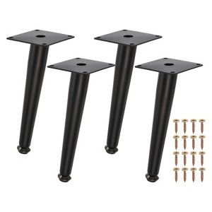 Unique Bargains Metal Sofa Furniture Leg with Screws for Cupboard Table 4 Pcs - 1 of 4