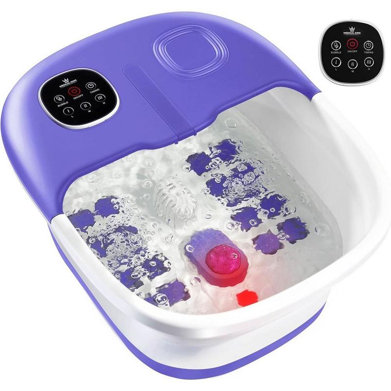 Foot Spa with Heat and Jets Includes A Remote Control A Pumice Stone Collapsible Foot Spa Massager with Massage Bubbles and Vibration MedicalKingUsa, 1 of 2