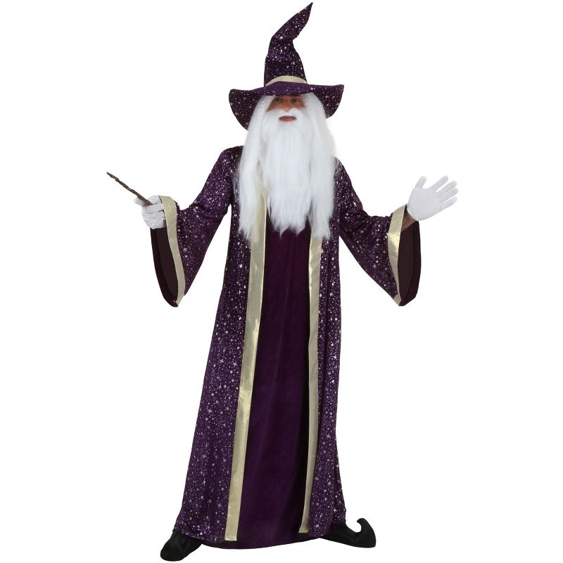 HalloweenCostumes.com Men's Plus Size Wizard Costume, 1 of 2