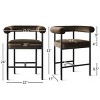 Velvet Counter Height Stool with Back and Arms, 1-Pack Modern Upholstered Bar Chair with Wide Seat for Kitchen Island or Home Bar-Maison Boucle - 3 of 4