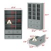 FUFU&GAGA 47.2 "W Modular Combination Display Cabinet Glass Door Wooden Pantry Organiser - 4 of 4