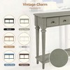 KIGFTSOD Entryway Table with 4 Drawers, Retro Console Table with Open Shelf for Entryways, Living Rooms, and Hallways - 2 of 4