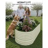 2 Pack Galvanized Raised Garden Beds, Open-Base Rust-Proof Planters, Easy Assembly Steel Boxes, Green/White - 4 of 4