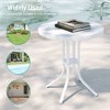 Sonkuki Patio Round Side table, Modern Industrial Style w/Metal Frame - 4 of 4