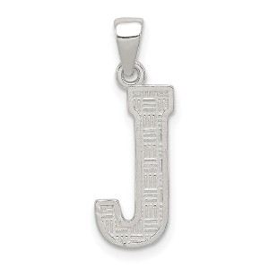 Black Bow Jewelry Sterling Silver, Sami Collection, Textured Block Initial J Pendant - 1 of 4