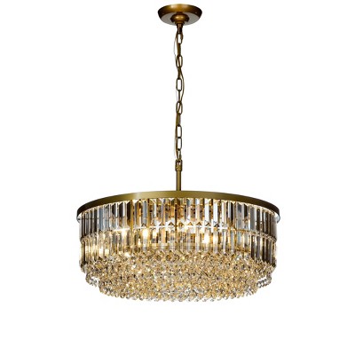 ALOADECOR 5 Lights 24" Modern Glam Crystal Round Chandelier
