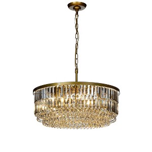 ALOADECOR 5 Lights 24" Modern Glam Crystal Round Chandelier - 1 of 4
